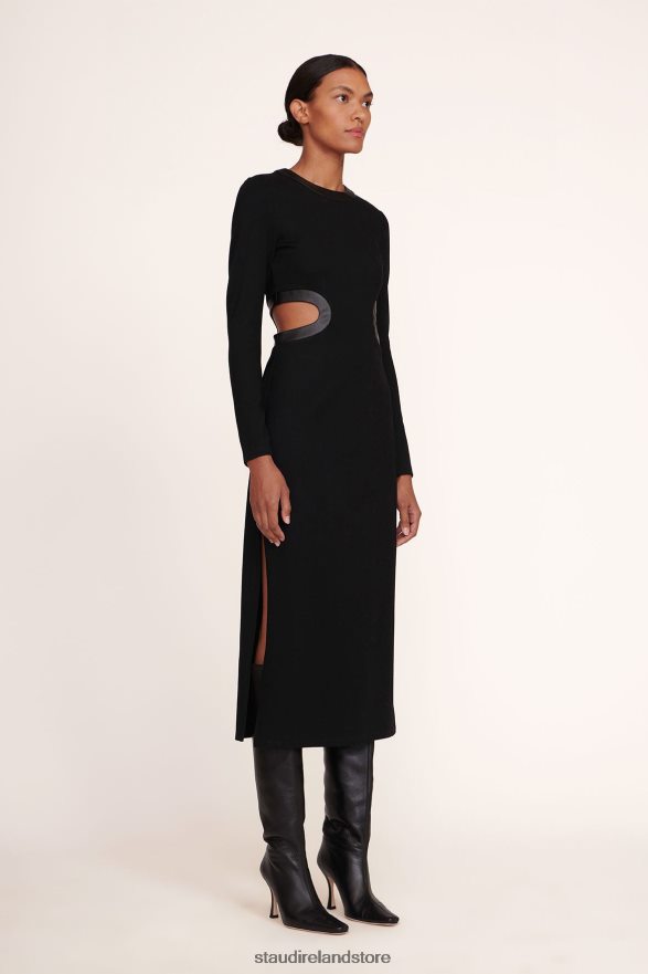 Women Clothing Black STAUD LONG SLEEVE DOLCE DRESS H8RLPJ298