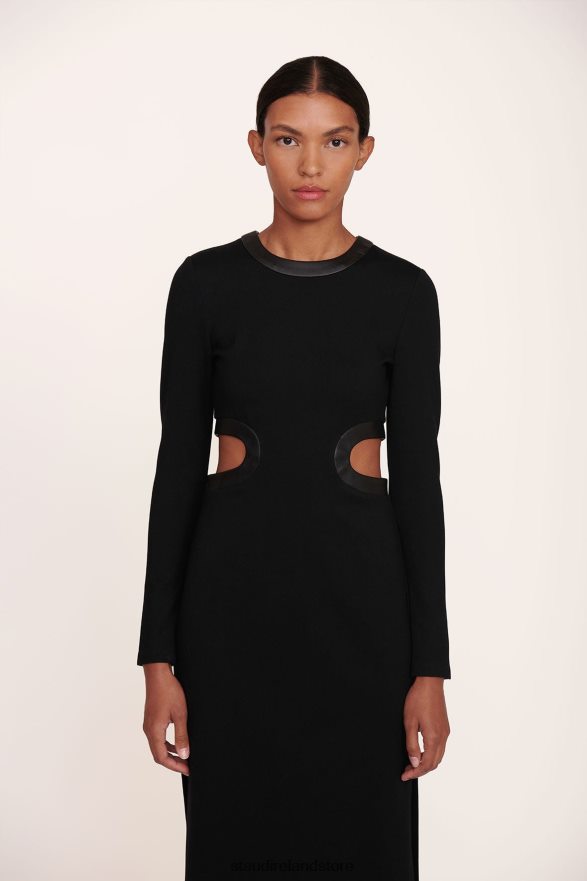 Women Clothing Black STAUD LONG SLEEVE DOLCE DRESS H8RLPJ298