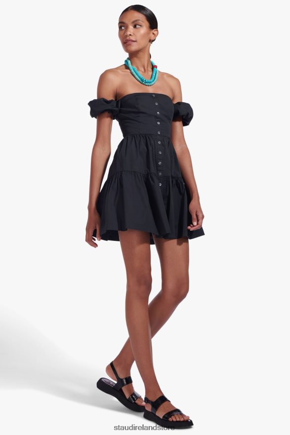 Women Clothing Black STAUD MINI ELIO DRESS H8RLPJ309