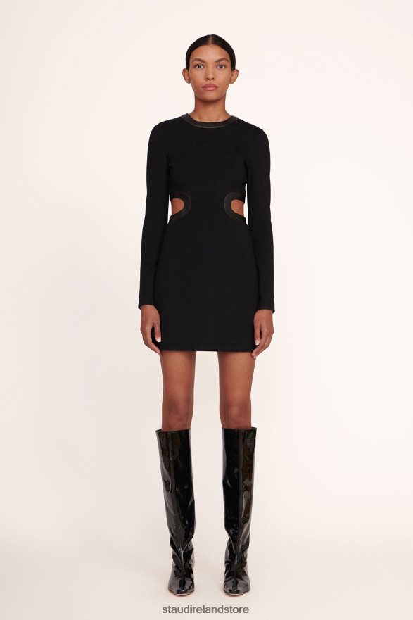 Women Clothing Black STAUD MINI LONG SLEEVE DOLCE DRESS H8RLPJ296