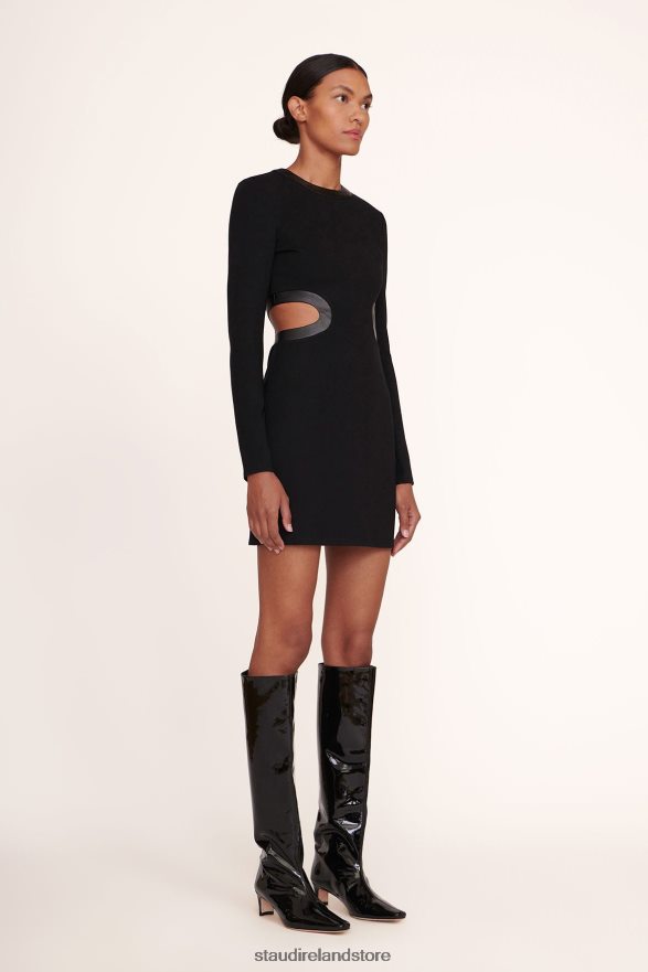Women Clothing Black STAUD MINI LONG SLEEVE DOLCE DRESS H8RLPJ296
