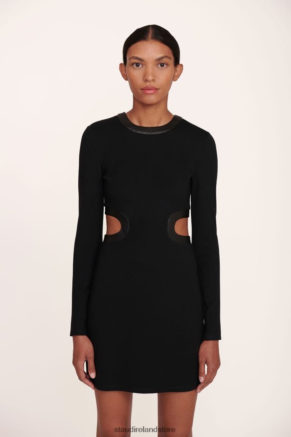 Women Clothing Black STAUD MINI LONG SLEEVE DOLCE DRESS H8RLPJ296