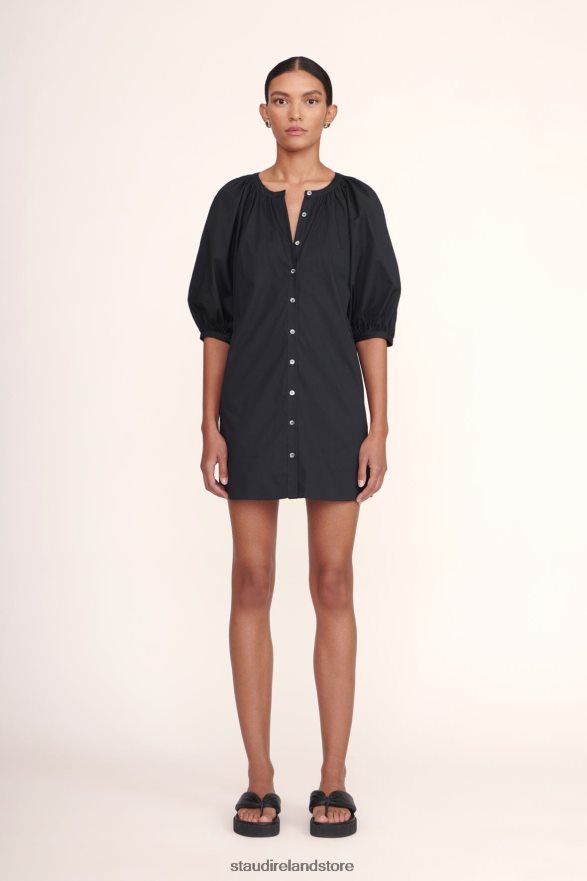 Women Clothing Black STAUD MINI VINCENT DRESS H8RLPJ216