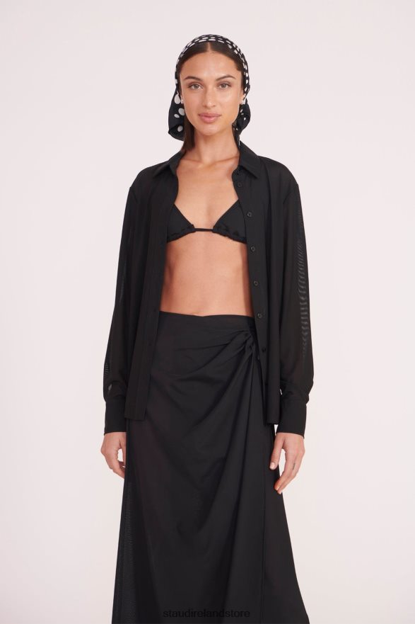 Women Clothing Black STAUD MIRIAM COVERUP TOP H8RLPJ709