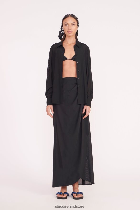Women Clothing Black STAUD MIRIAM COVERUP TOP H8RLPJ709