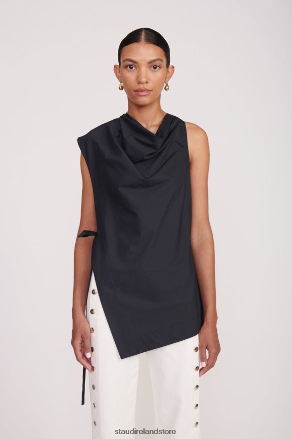Women Clothing Black STAUD SAWYER TOP H8RLPJ352