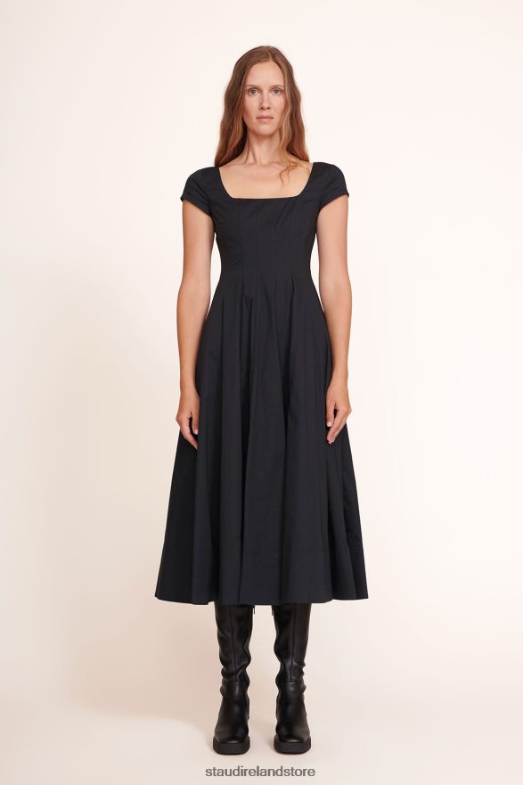 Women Clothing Black STAUD SHORT SLEEVE WELLS DRESS H8RLPJ96