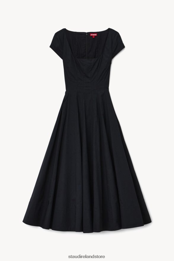 Women Clothing Black STAUD SHORT SLEEVE WELLS DRESS H8RLPJ96