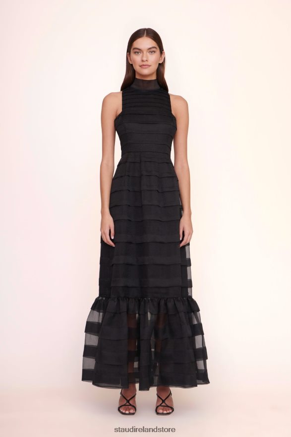 Women Clothing Black STAUD SPIRAL DRESS H8RLPJ278