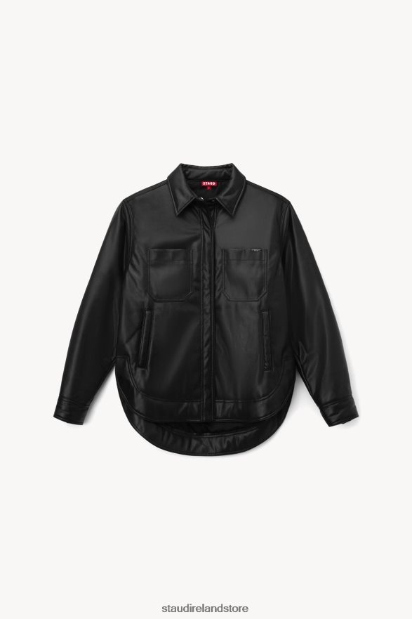 Women Clothing Black STAUD VOYAGING JACKET VEGAN LEATHER H8RLPJ622