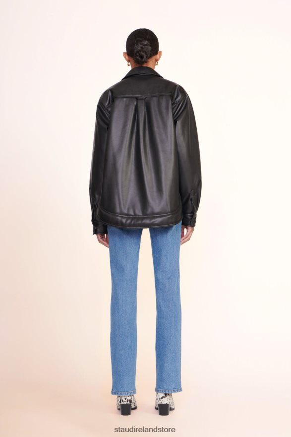 Women Clothing Black STAUD VOYAGING JACKET VEGAN LEATHER H8RLPJ622