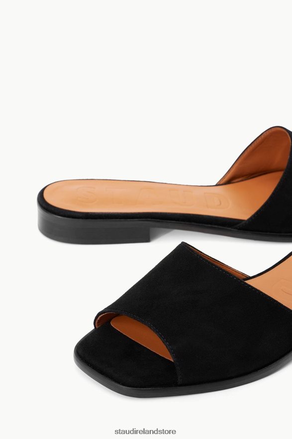 Women Clothing Black Suede STAUD CASPIAN SLIDE H8RLPJ666