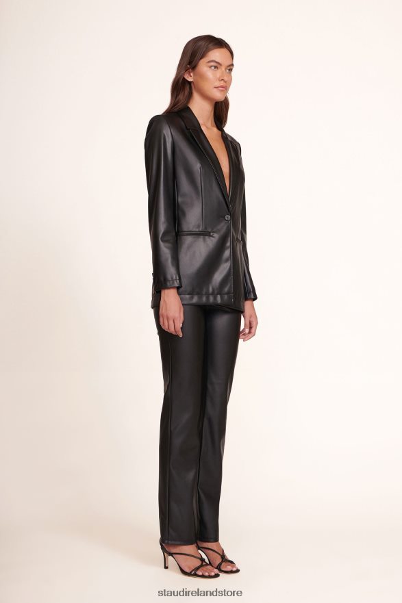 Women Clothing Black Vegan Leather STAUD MADDEN BLAZER H8RLPJ623