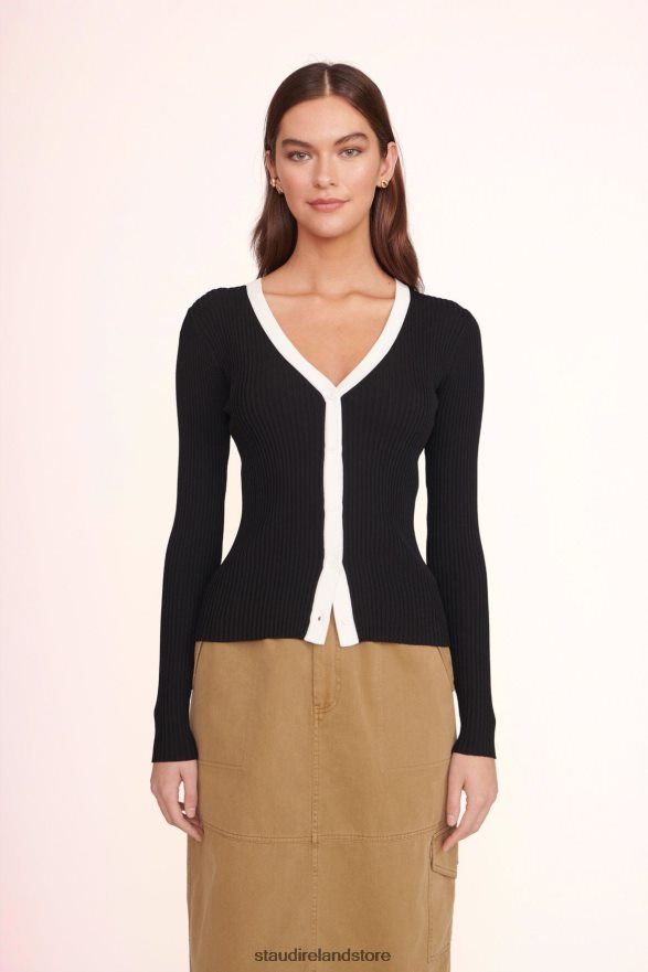 Women Clothing Black White STAUD CARGO SWEATER H8RLPJ396