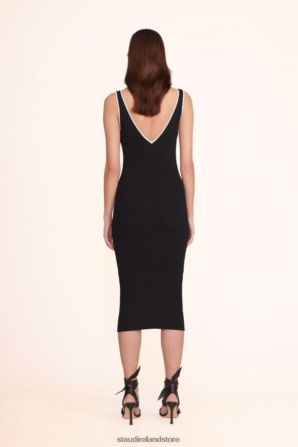Women Clothing Black White STAUD DANA DRESS H8RLPJ126