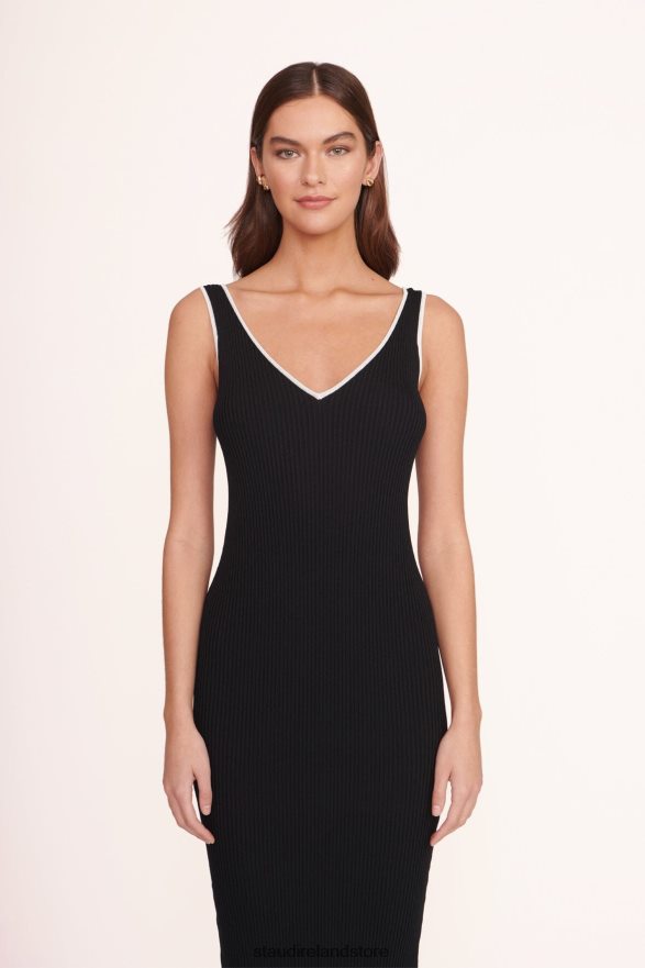 Women Clothing Black White STAUD DANA DRESS H8RLPJ126