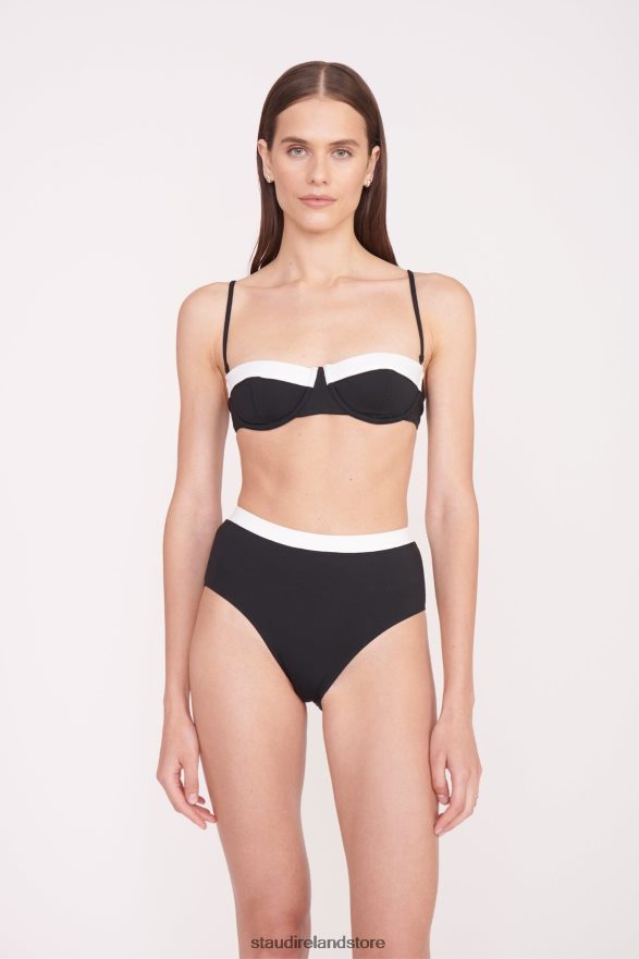 Women Clothing Black White STAUD DEVON HIGH RISE BIKINI BOTTOM H8RLPJ691