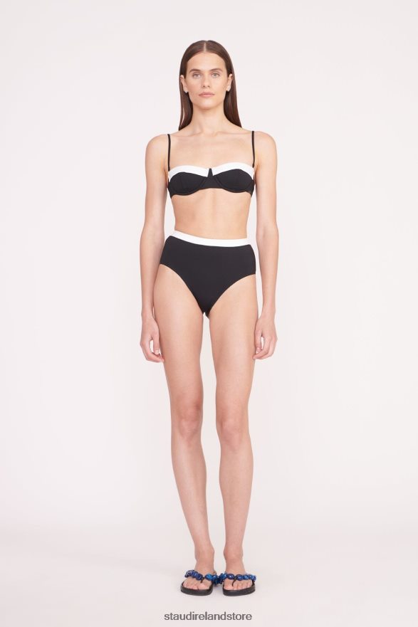 Women Clothing Black White STAUD DEVON HIGH RISE BIKINI BOTTOM H8RLPJ691