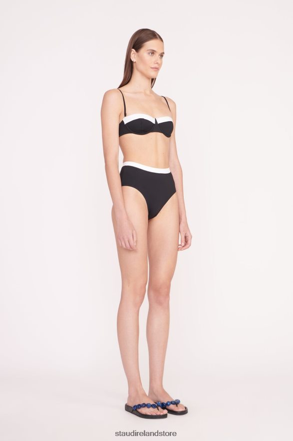 Women Clothing Black White STAUD DEVON HIGH RISE BIKINI BOTTOM H8RLPJ691