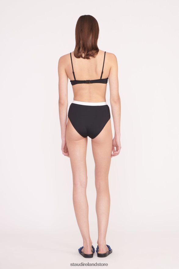 Women Clothing Black White STAUD DEVON HIGH RISE BIKINI BOTTOM H8RLPJ691