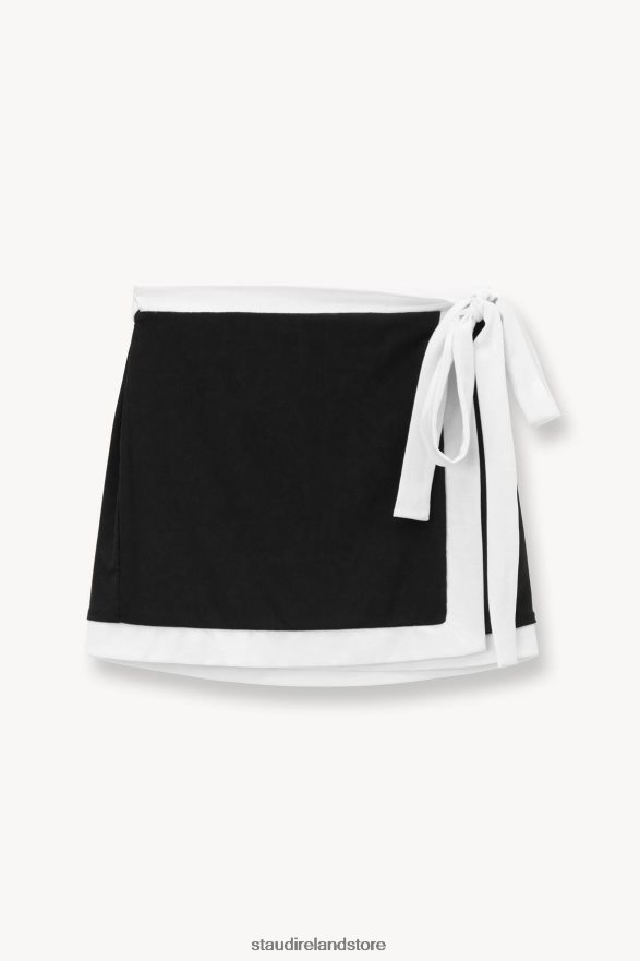 Women Clothing Black White STAUD GRETCHEN COVERUP WRAP SKIRT H8RLPJ735