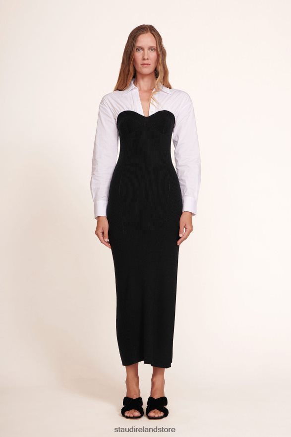 Women Clothing Black White STAUD HAZEL DRESS H8RLPJ277