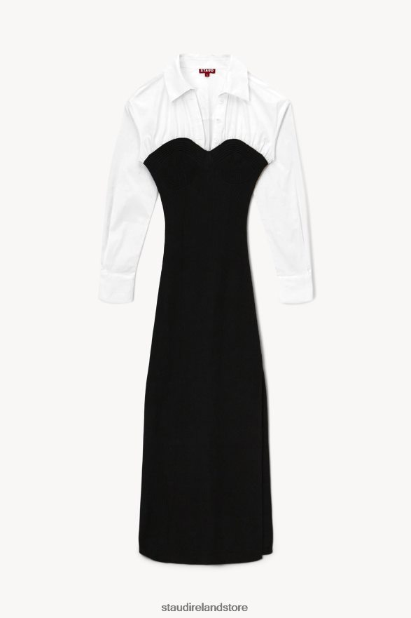 Women Clothing Black White STAUD HAZEL DRESS H8RLPJ277