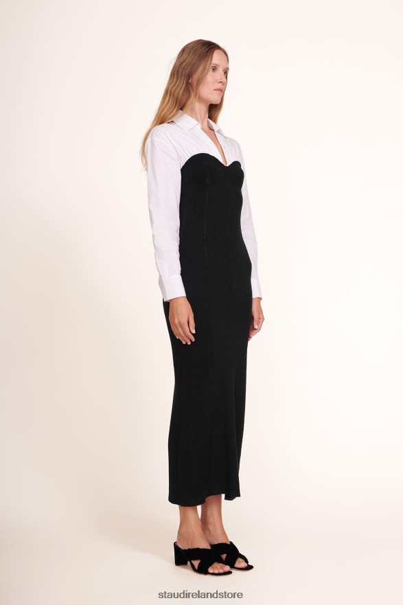 Women Clothing Black White STAUD HAZEL DRESS H8RLPJ277
