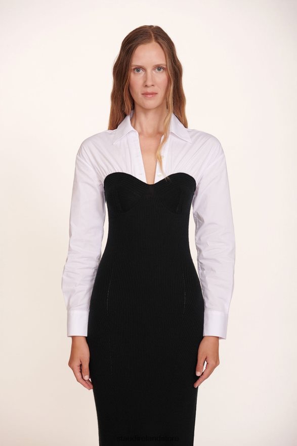 Women Clothing Black White STAUD HAZEL DRESS H8RLPJ277