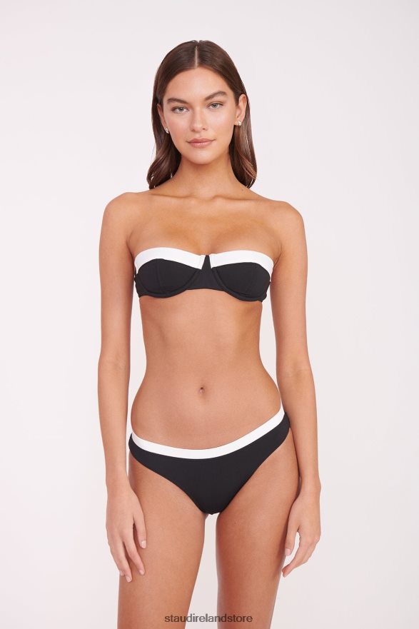Women Clothing Black White STAUD JO BALCONETTE BIKINI TOP H8RLPJ645