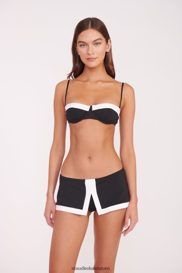 Women Clothing Black White STAUD JO BALCONETTE BIKINI TOP H8RLPJ645