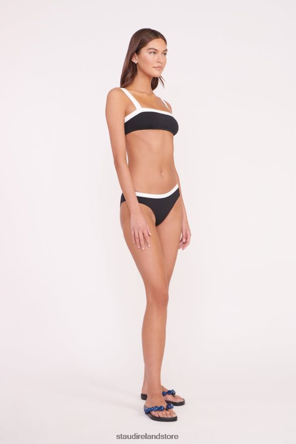 Women Clothing Black White STAUD LIV BIKINI TOP H8RLPJ642