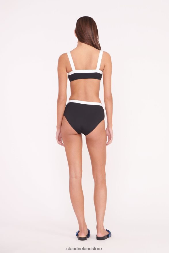 Women Clothing Black White STAUD LIV BIKINI TOP H8RLPJ642