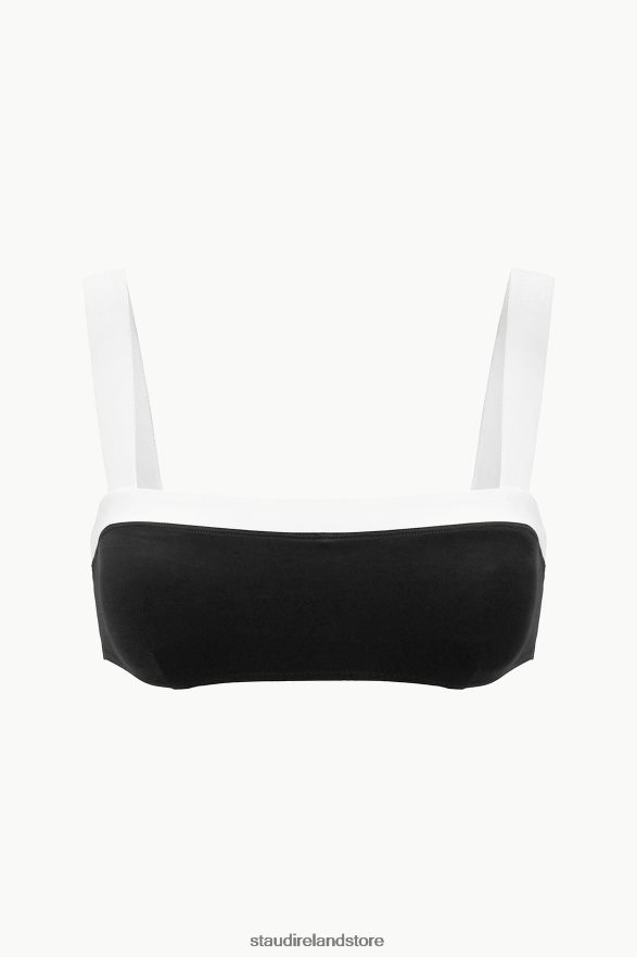 Women Clothing Black White STAUD LIV BIKINI TOP H8RLPJ642