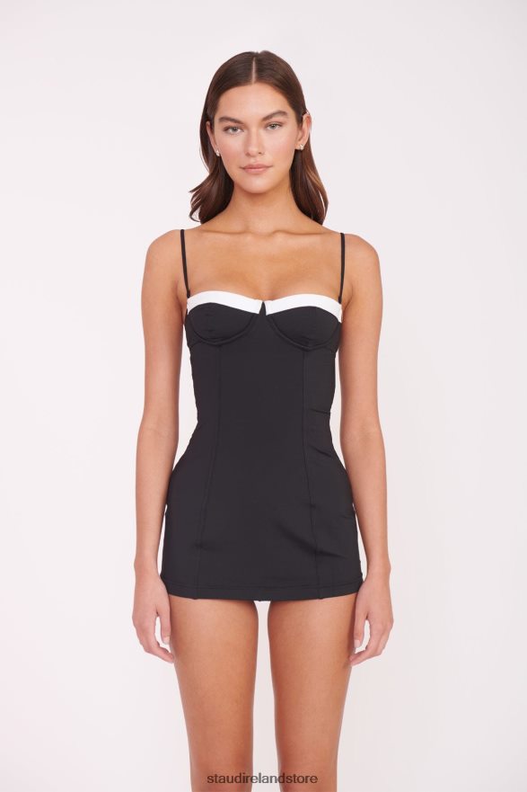 Women Clothing Black White STAUD MAEVE SWIM DRESS H8RLPJ689
