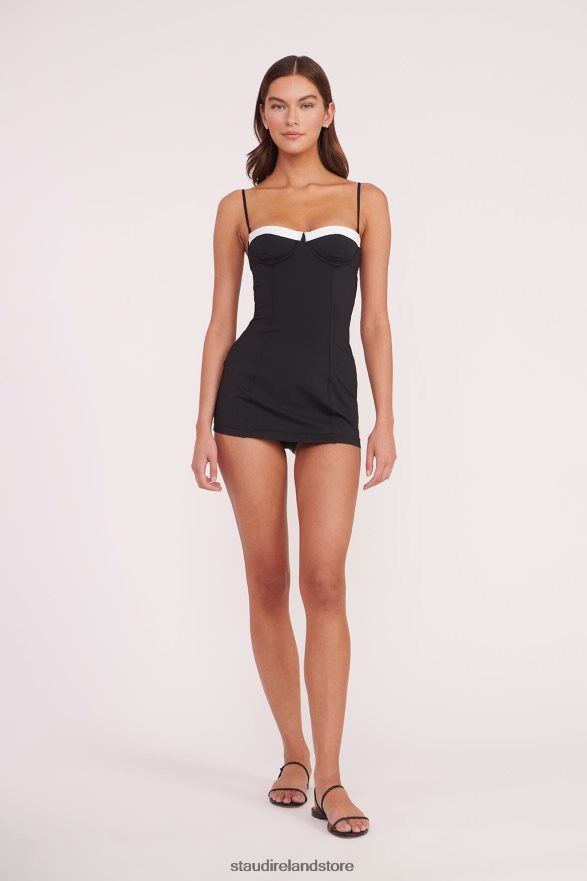 Women Clothing Black White STAUD MAEVE SWIM DRESS H8RLPJ689