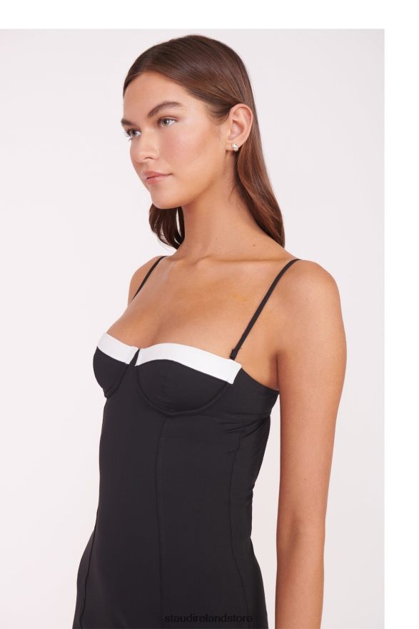 Women Clothing Black White STAUD MAEVE SWIM DRESS H8RLPJ689