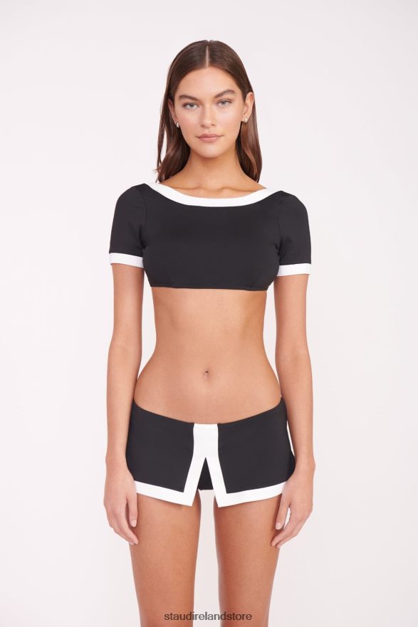 Women Clothing Black White STAUD PENNY SWIM SKIRT H8RLPJ659