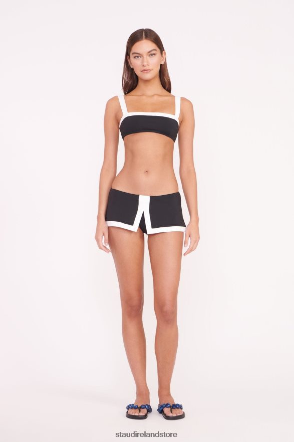 Women Clothing Black White STAUD PENNY SWIM SKIRT H8RLPJ659