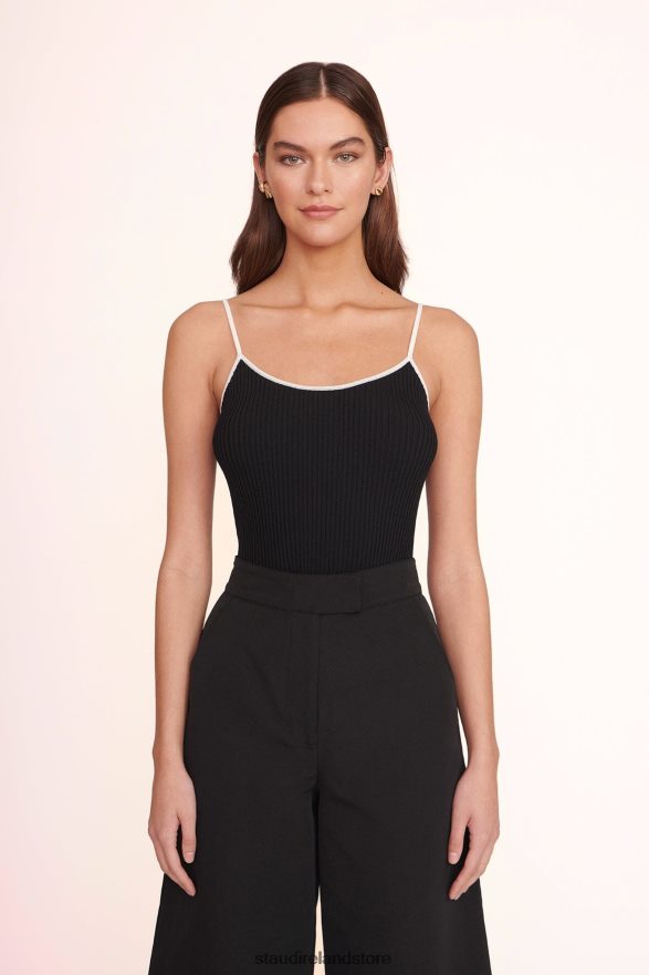 Women Clothing Black White STAUD SOLEIL TOP H8RLPJ388