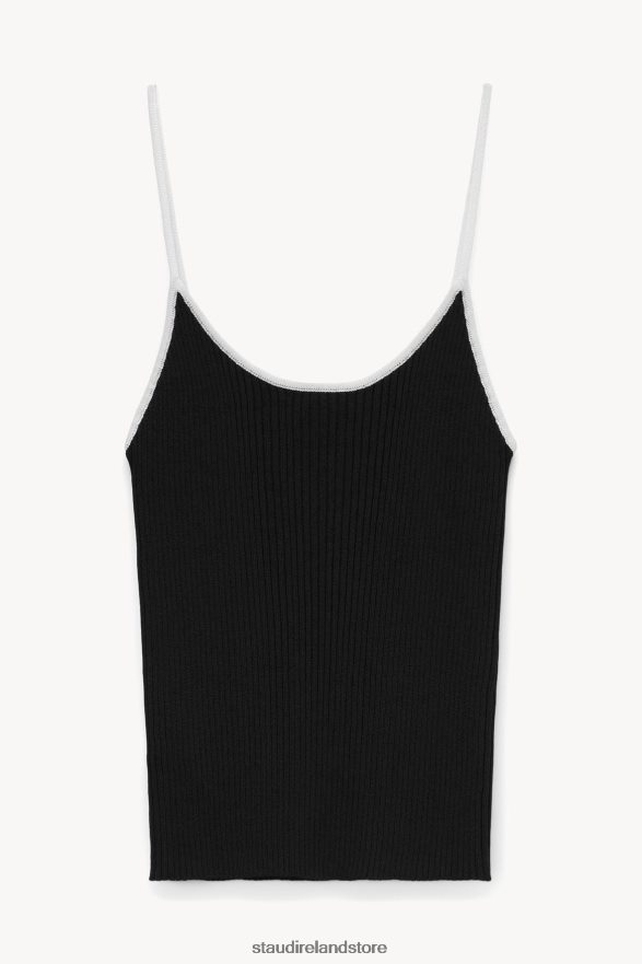 Women Clothing Black White STAUD SOLEIL TOP H8RLPJ388