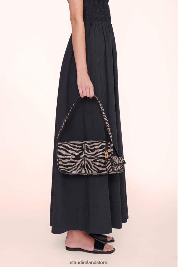 Women Clothing Black White STAUD TOMMY BEADED BAG H8RLPJ718