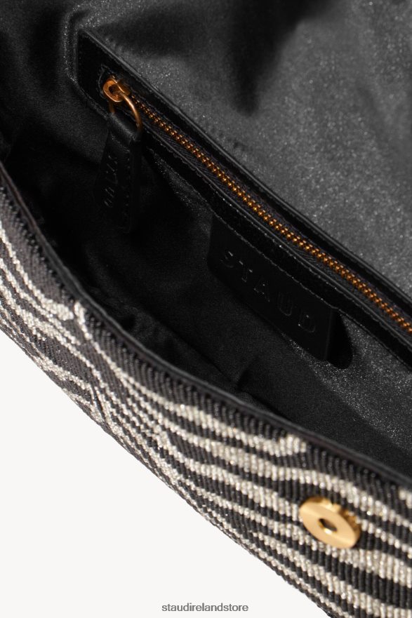 Women Clothing Black White STAUD TOMMY BEADED BAG H8RLPJ718
