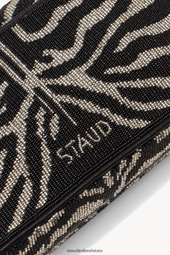 Women Clothing Black White STAUD TOMMY BEADED BAG H8RLPJ718