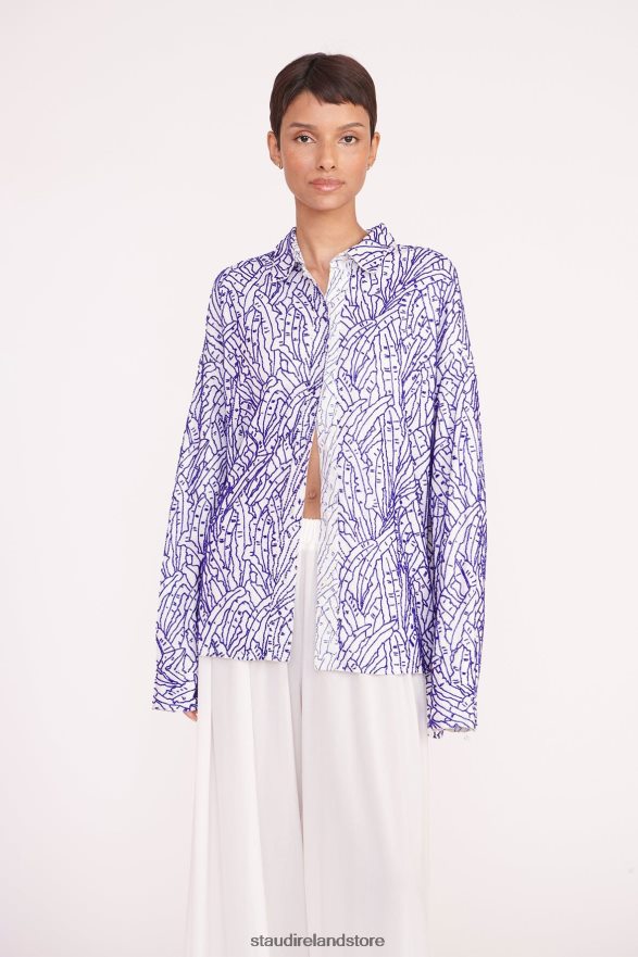 Women Clothing Blue Palm STAUD MELODY TOP H8RLPJ371