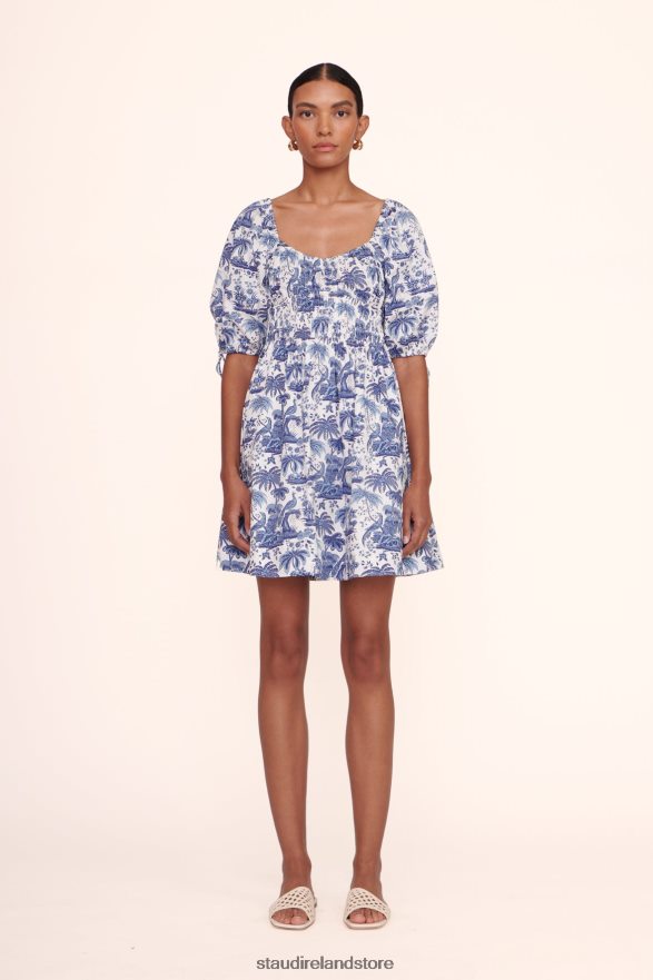 Women Clothing Blue Toile STAUD MINI FAYE DRESS H8RLPJ256