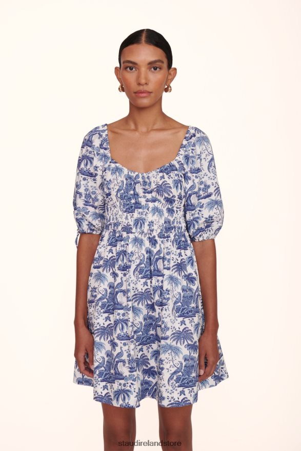 Women Clothing Blue Toile STAUD MINI FAYE DRESS H8RLPJ256