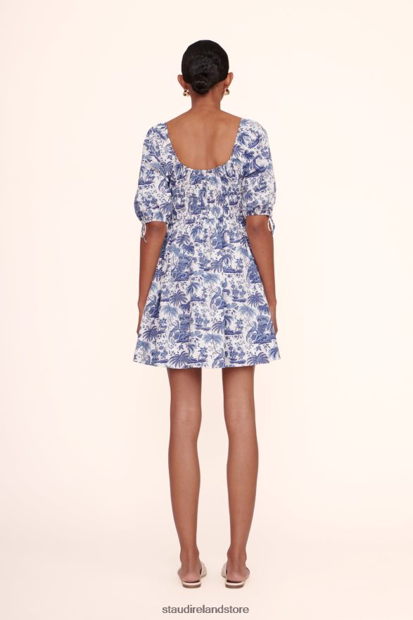 Women Clothing Blue Toile STAUD MINI FAYE DRESS H8RLPJ256