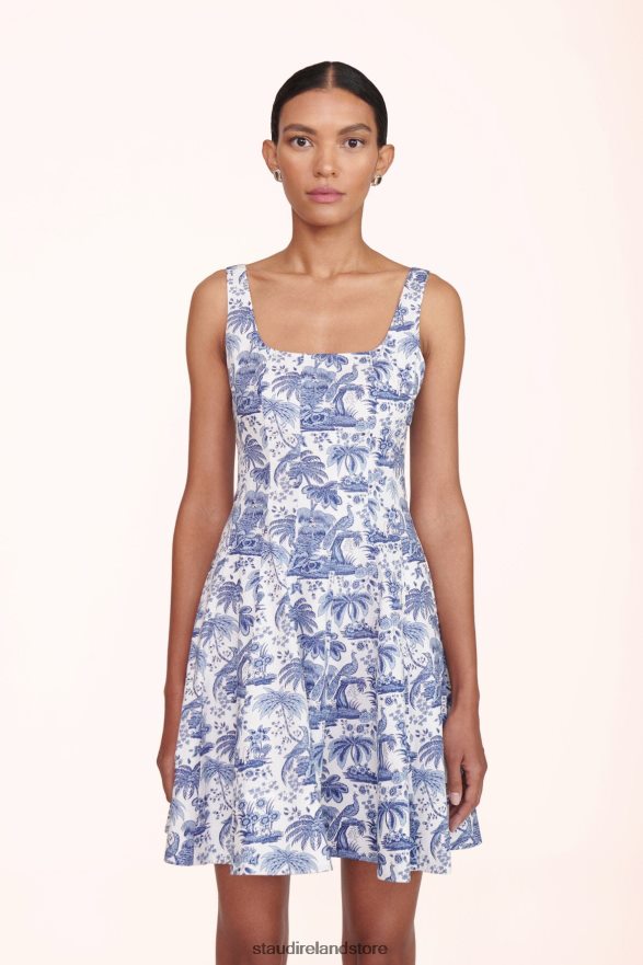 Women Clothing Blue Toile STAUD MINI WELLS DRESS H8RLPJ86