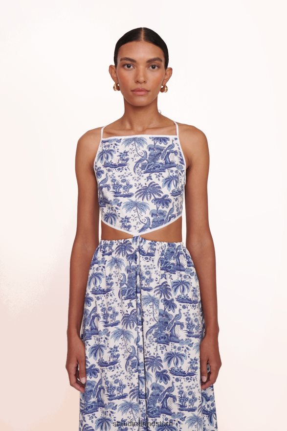 Women Clothing Blue Toile STAUD MYLA DRESS H8RLPJ258